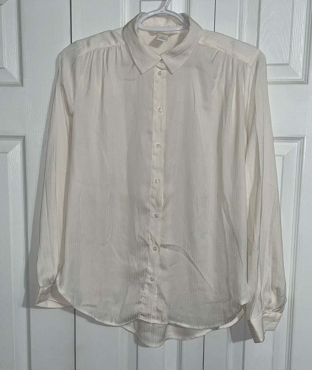 H&M Sheer Striped Button-Up